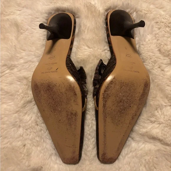 Olivia Rose Tal Brown and Tan Mules with Bow Detail - Picture 4 of 5